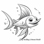 Stylish Swordfish Cartoon Coloring Pages 4