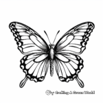 Stylish Vintage Monarch Butterfly Coloring Pages 4