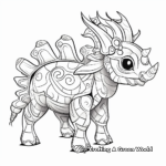 Stylized Abstract Styracosaurus Coloring Pages for Artists 4