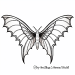 Stylized Art Deco Bat Wings Coloring Pages 2
