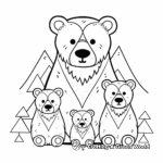 Stylized Bear Family Coloring Pages for Artistic Minds 1