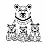 Stylized Bear Family Coloring Pages for Artistic Minds 2