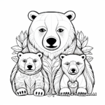 Stylized Bear Family Coloring Pages for Artistic Minds 3