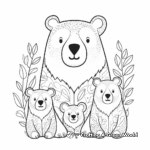 Stylized Bear Family Coloring Pages for Artistic Minds 4