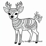 Stylized Folk Art Deer Coloring Pages 2