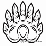 Stylized Grizzly Bear Paw Coloring Pages for Artists 4