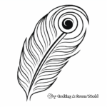 Stylized Peacock Feather Coloring Pages 3