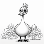 Stylized Peacock with Open Tail Coloring Pages 3