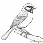 Stylized Siberian Tit Chickadee Coloring Pages 3