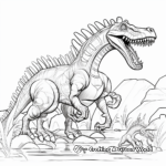 Stylized Spinosaurus vs T-Rex Coloring Pages for Adults 4