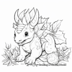 Styracosaurus Eating Plants Coloring Page 4
