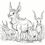 Styracosaurus Family Coloring Pages 1