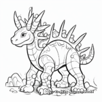 Styracosaurus Fossil Coloring Sheets 1