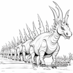 Styracosaurus Herd Migrating Coloring Pages 1