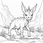 Styracosaurus in its Natural Habitat Coloring Pages 3