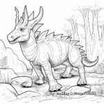 Styracosaurus in the Cretaceous Period Coloring Page 2