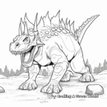 Styracosaurus vs T-Rex Dynamic Battle Coloring Pages 1