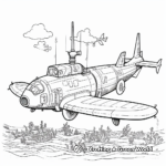 Submarine Scene with Swordfish Coloring Pages 2