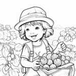 Summer Raspberry Harvest Coloring Pages 1