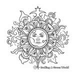 Sun and Moon Mandala Coloring Pages for Adults 1