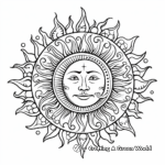 Sun and Moon Mandala Coloring Pages for Adults 2