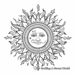 Sun and Moon Mandala Coloring Pages for Adults 3