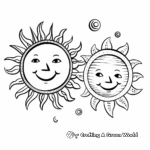 Sun and Moon with Faces Coloring Pages 1