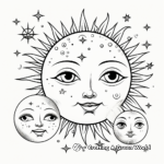 Sun and Moon with Faces Coloring Pages 3