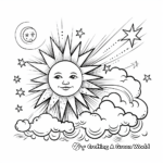 Sun Rays and Rainbow Coloring Pages 1