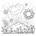 Sun Rays and Rainbow Coloring Pages 4