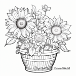 Sunflower Basket Coloring Pages for Sunny Spirits 1