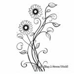 Sunflower Vine Coloring Pages for Children 1