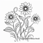 Sunflower Vine Coloring Pages for Children 3