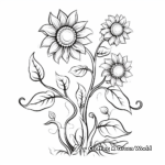 Sunflower Vine Coloring Pages for Children 4