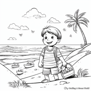 Sunny Beach Day Coloring Pages 2