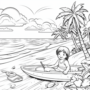 Sunny Beach Day Coloring Pages 4