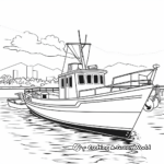 Sunny Day Fishing Boat Coloring Pages 2