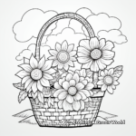 Sunny Day Flower Basket Coloring Pages 1