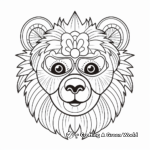 Sunny Day Honey Bear Head Coloring Pages 1