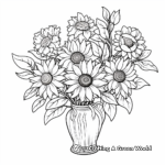 Sunny Sunflower Bouquet Coloring Pages 2
