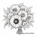 Sunny Sunflower Bouquet Coloring Pages 3