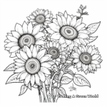 Sunny Sunflower Bouquet Coloring Pages 4