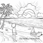 Sunsets and Selife: Beach Scene Coloring Pages 3