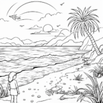 Sunsets and Selife: Beach Scene Coloring Pages 4