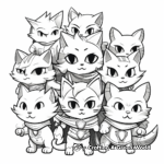 Super Kitty Superheroes Team Coloring Pages 2