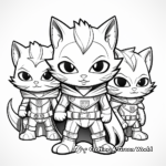 Super Kitty Superheroes Team Coloring Pages 3