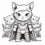 Superhero Cat Pack Coloring Pages for Fantasy Lovers 1
