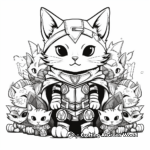Superhero Cat Pack Coloring Pages for Fantasy Lovers 2