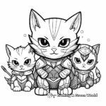 Superhero Cat Pack Coloring Pages for Fantasy Lovers 4