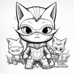 Superhero Kitty Coloring Pages for Kids 1